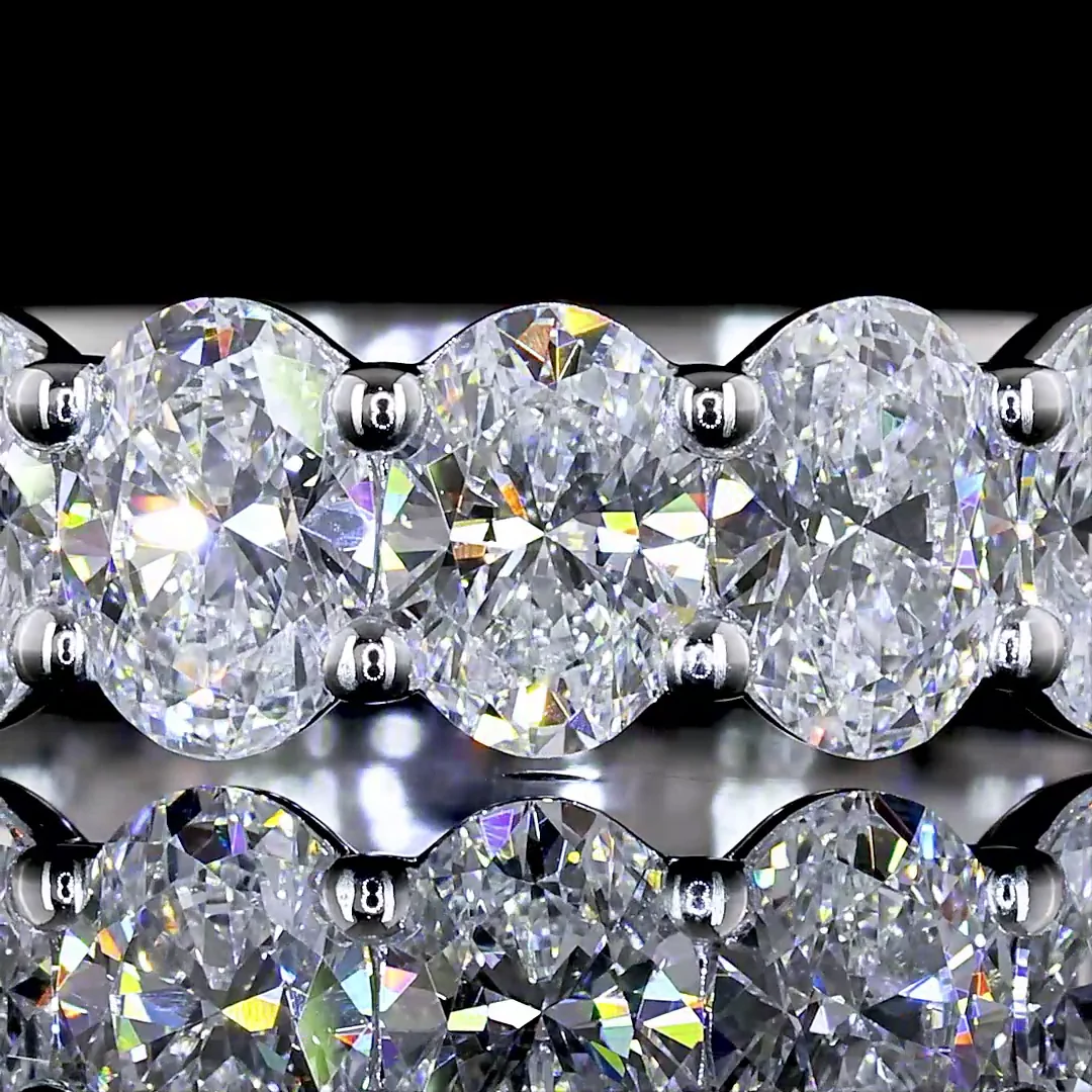 1.77 Cts 14k White Gold Oval Shape Half Eternity Eternity Band - Image 3