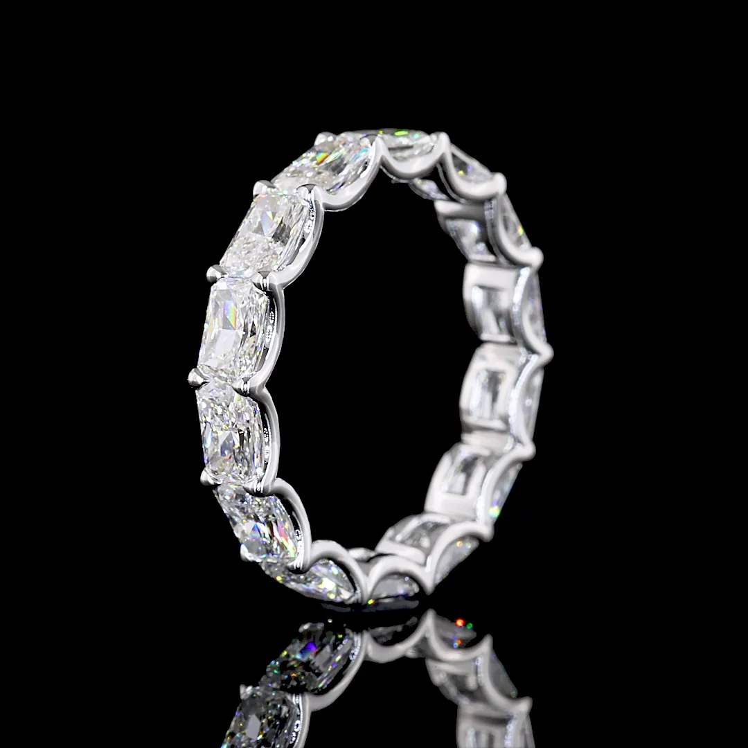 3.08 Cts 14k White Gold Radiant Shape Eternity Band Eternity Band - Image 4