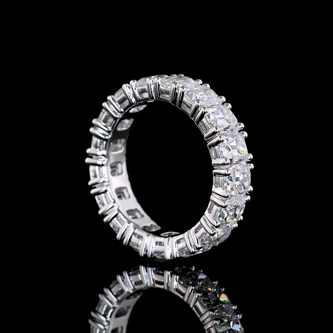5.22 Cts 14k White Gold Antique Cushion Shape Eternity Band Eternity Band - Image 2