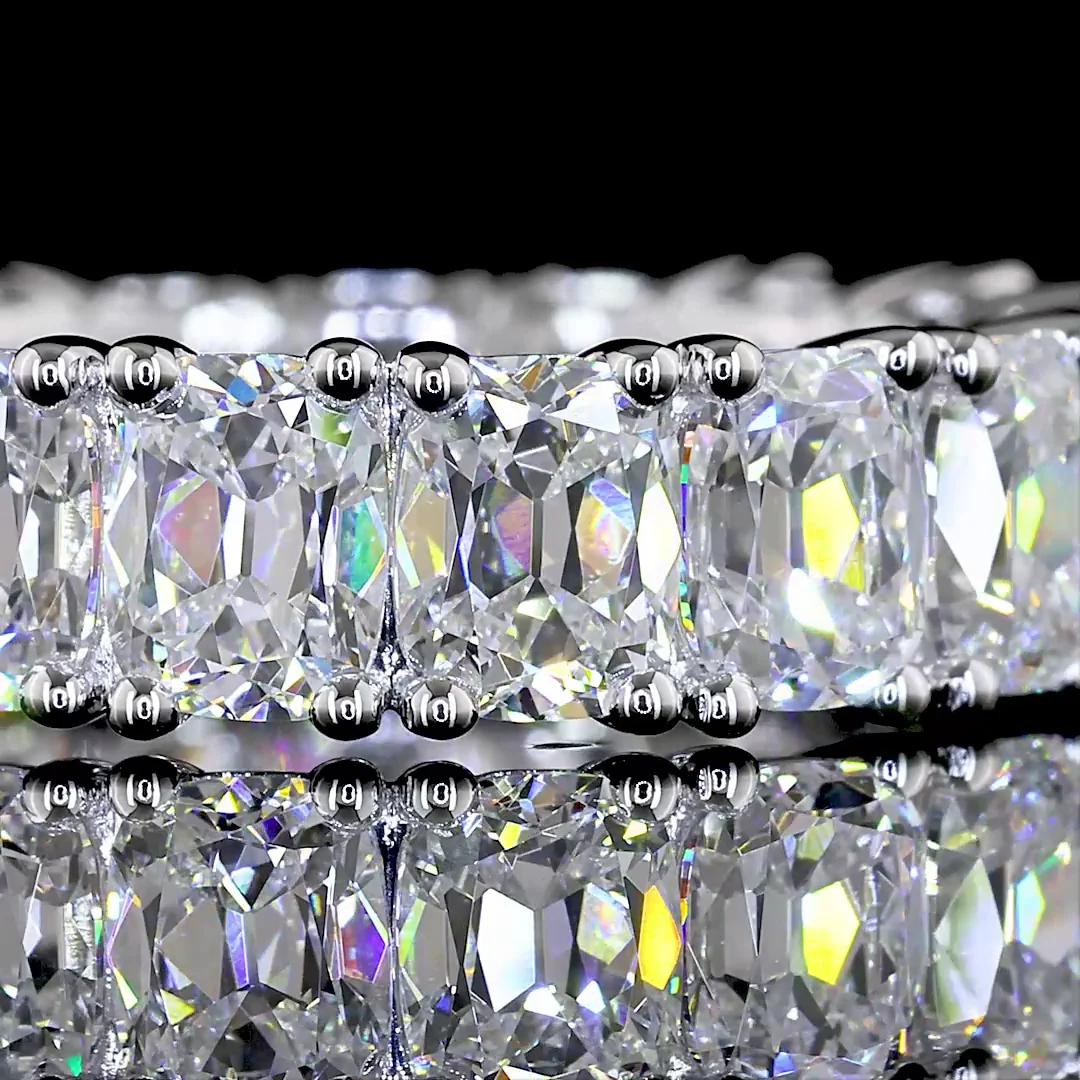 5.22 Cts 14k White Gold Antique Cushion Shape Eternity Band Eternity Band - Image 3