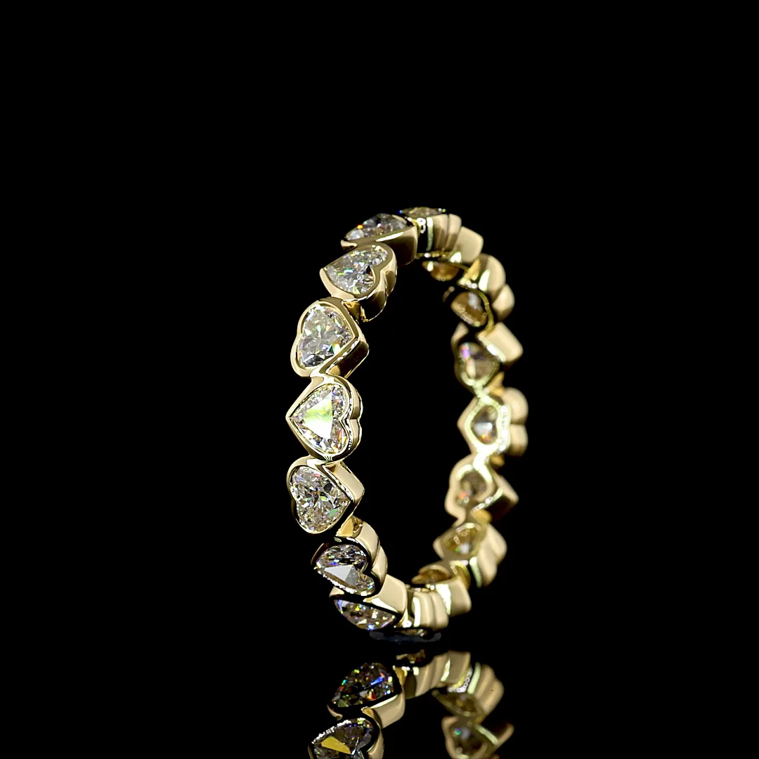 2.23 Cts 14k Yellow Gold Heart Shape Eternity Band Eternity Band - Image 4