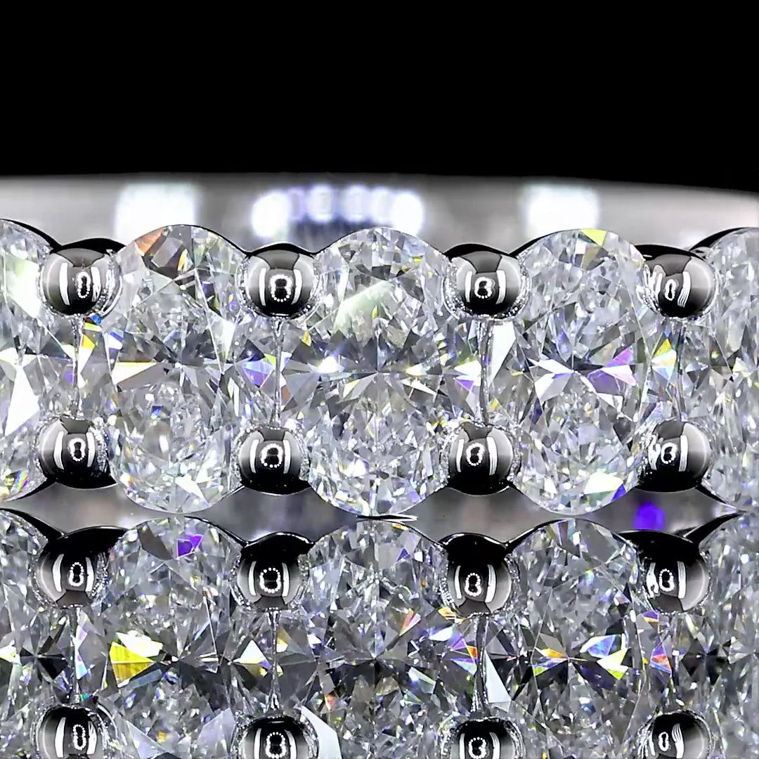 1.83 Cts 14k White Gold Oval Shape 3/4 Band Eternity Band - Image 3