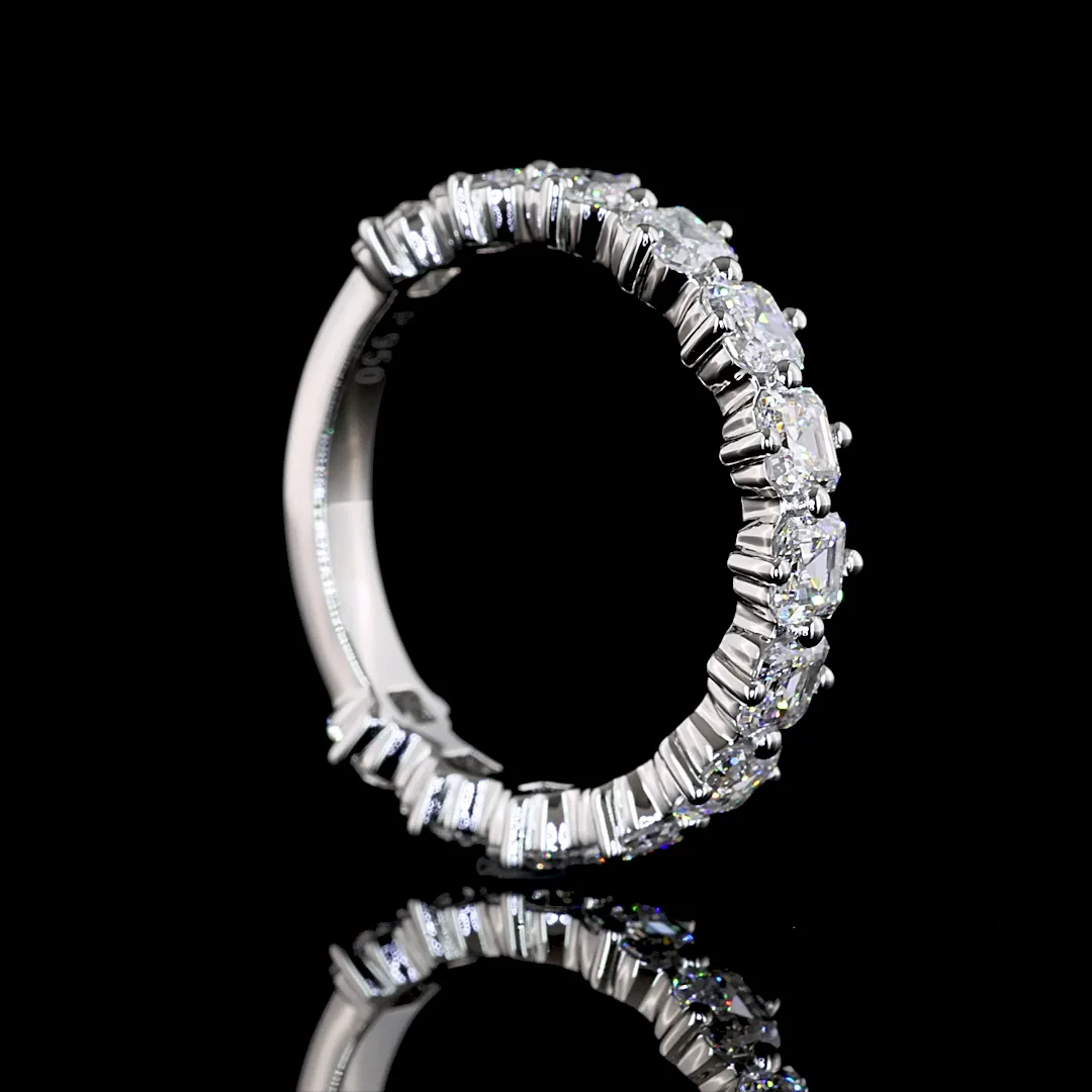 2.03 Cts Platinum Asscher Shape 3/4 Band Eternity Band - Image 2