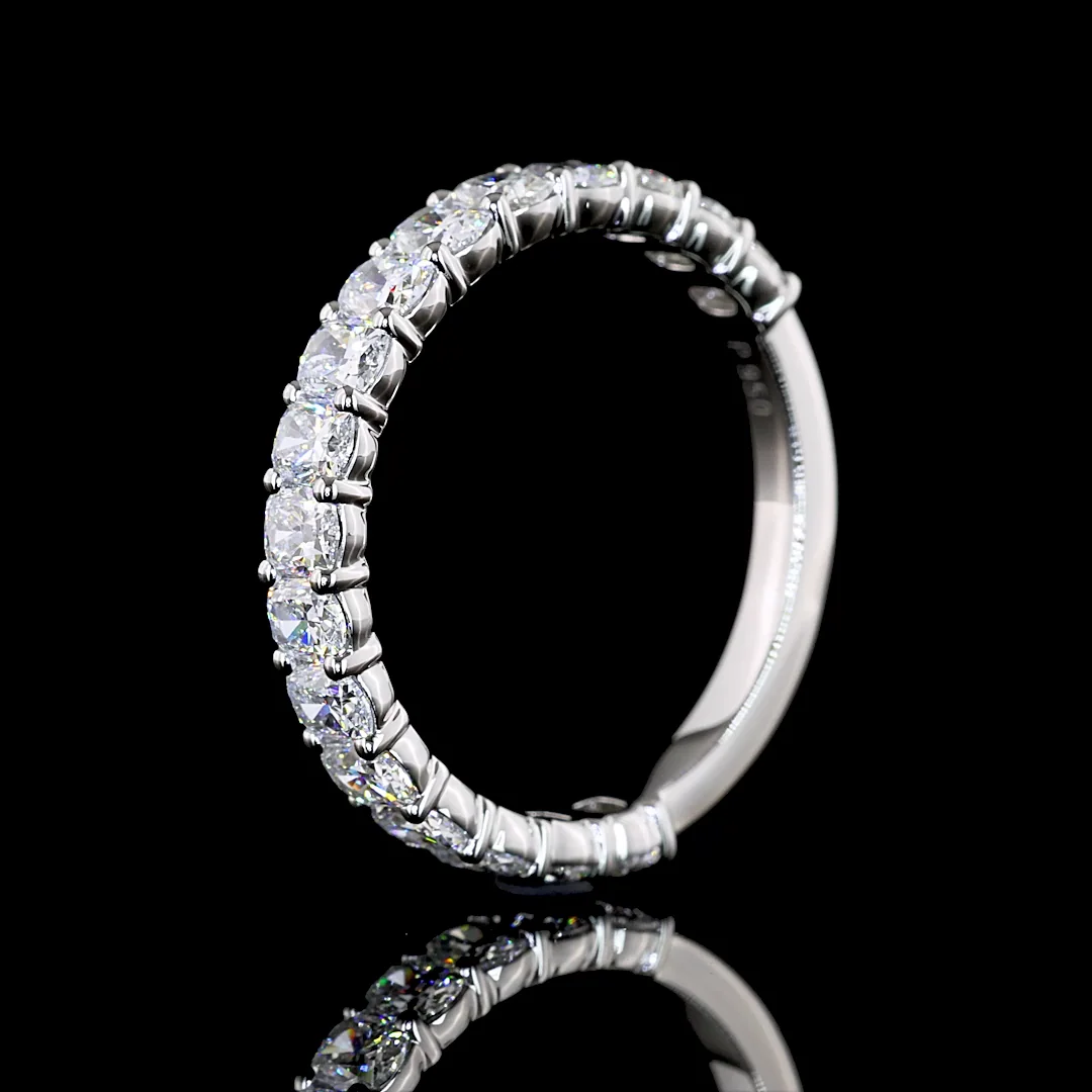 1.71 Cts Platinum Cushion Brilliant Shape 3/4 Band Eternity Band - Image 4