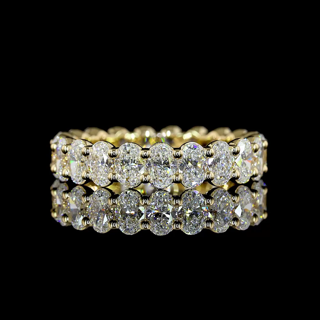 2.98 Cts 14k Yellow Gold Oval Shape Eternity Band Eternity Band - Video