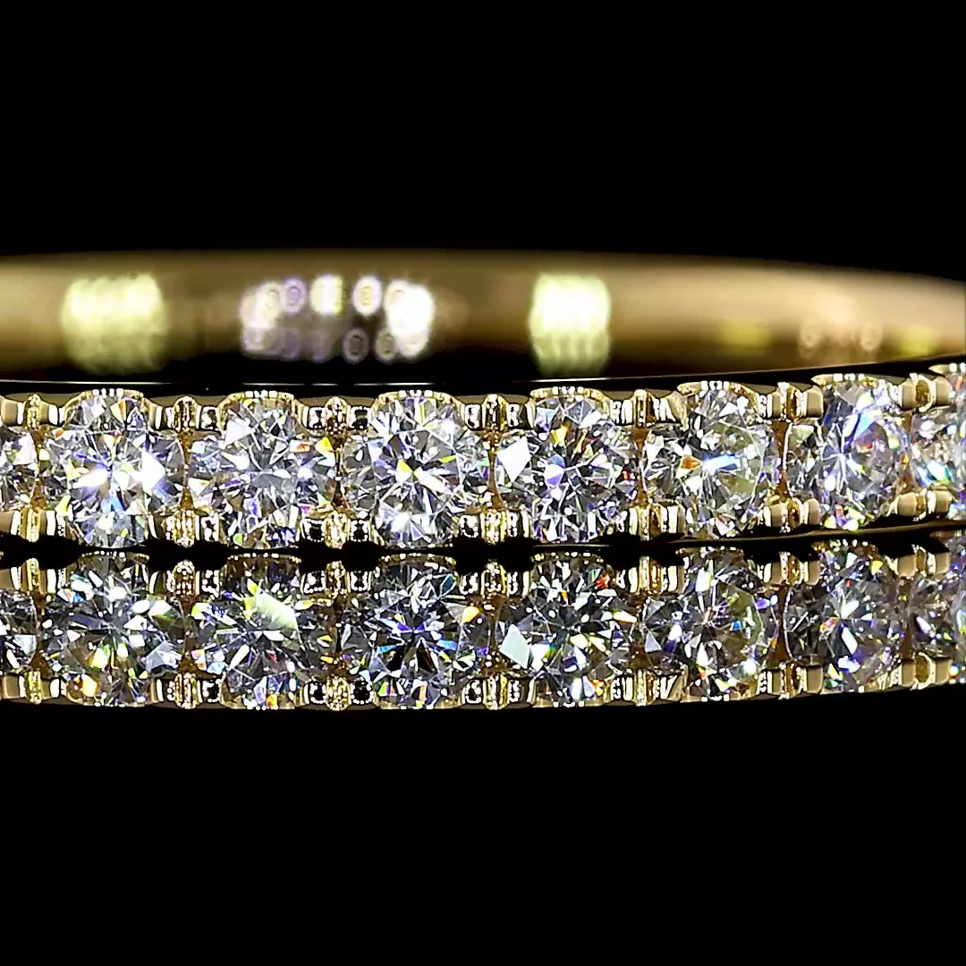 0.62 Cts 18k Yellow Gold Round Shape Eternity Band Eternity Band - Image 3