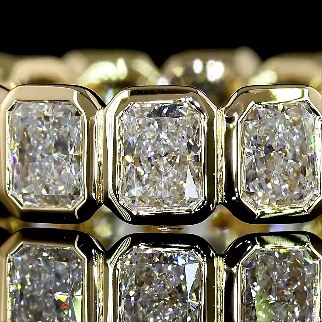 2.42 Cts 14k Yellow Gold Radiant Shape Eternity Band Eternity Band - Image 3
