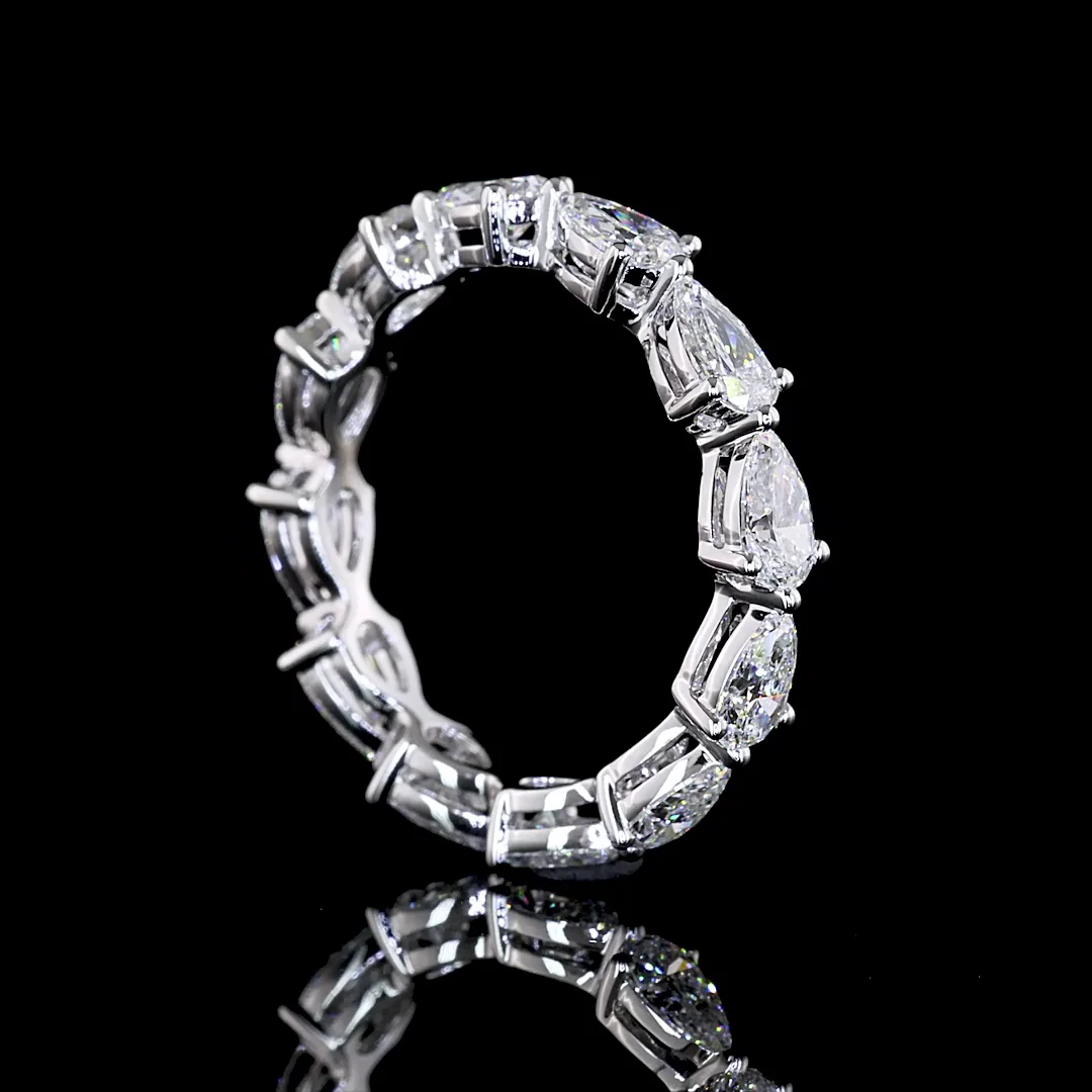 1.87 Cts 14k White Gold Pear Shape Eternity Band Eternity Band - Image 2