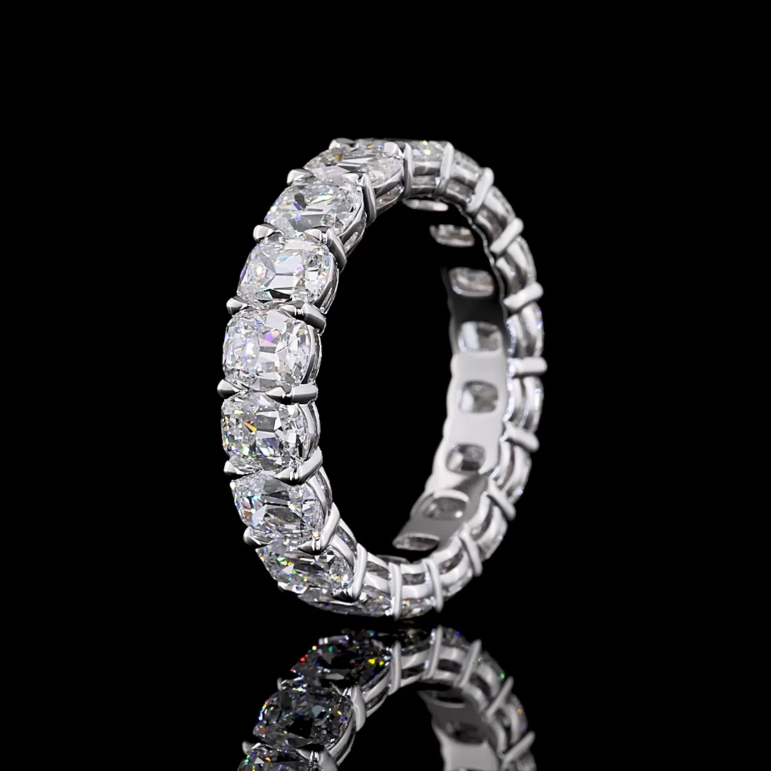 6.81 Cts 14k White Gold Antique Cushion Shape Eternity Band Eternity Band - Image 4