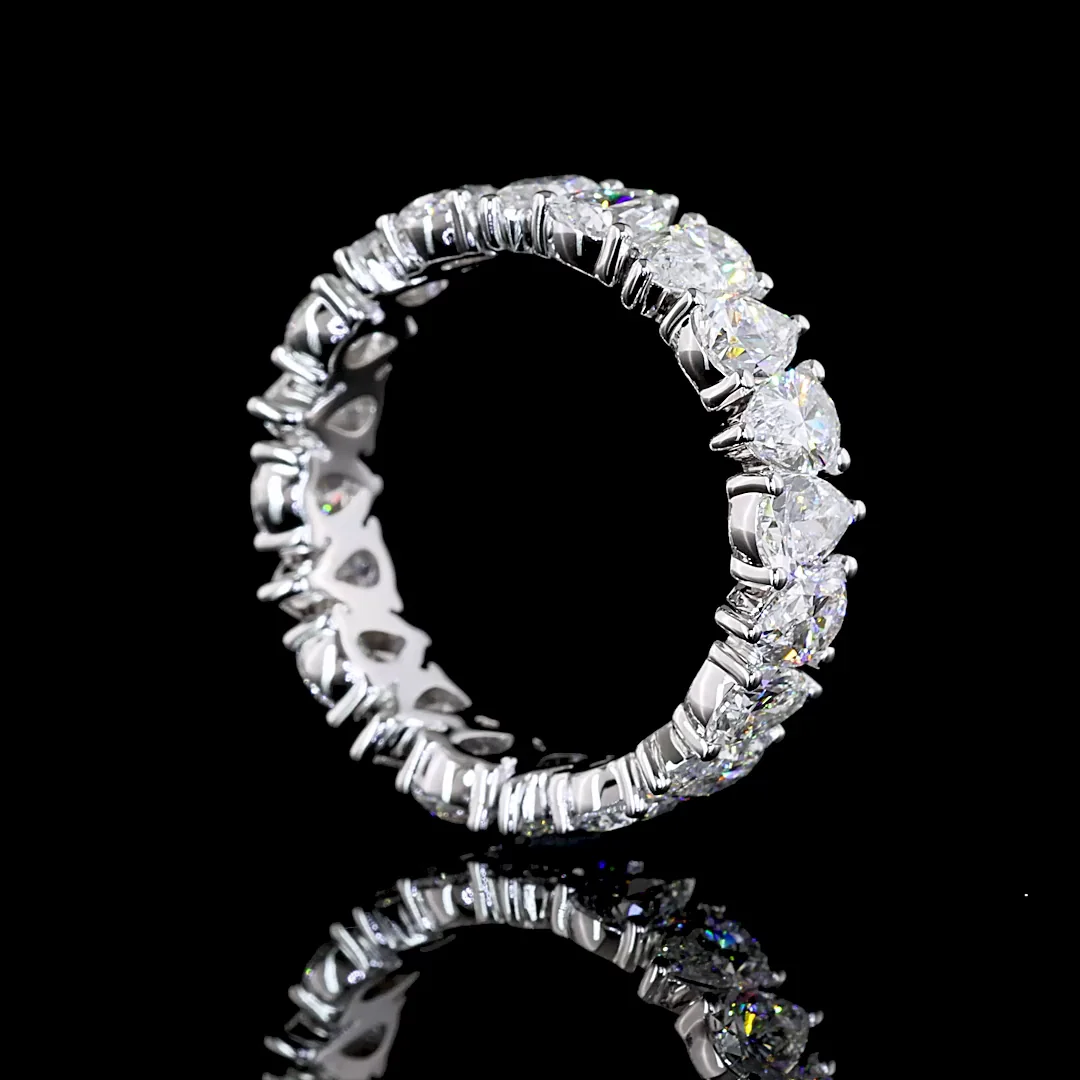 4.18 Cts 14k White Gold Pear Shape Eternity Band Eternity Band - Image 2