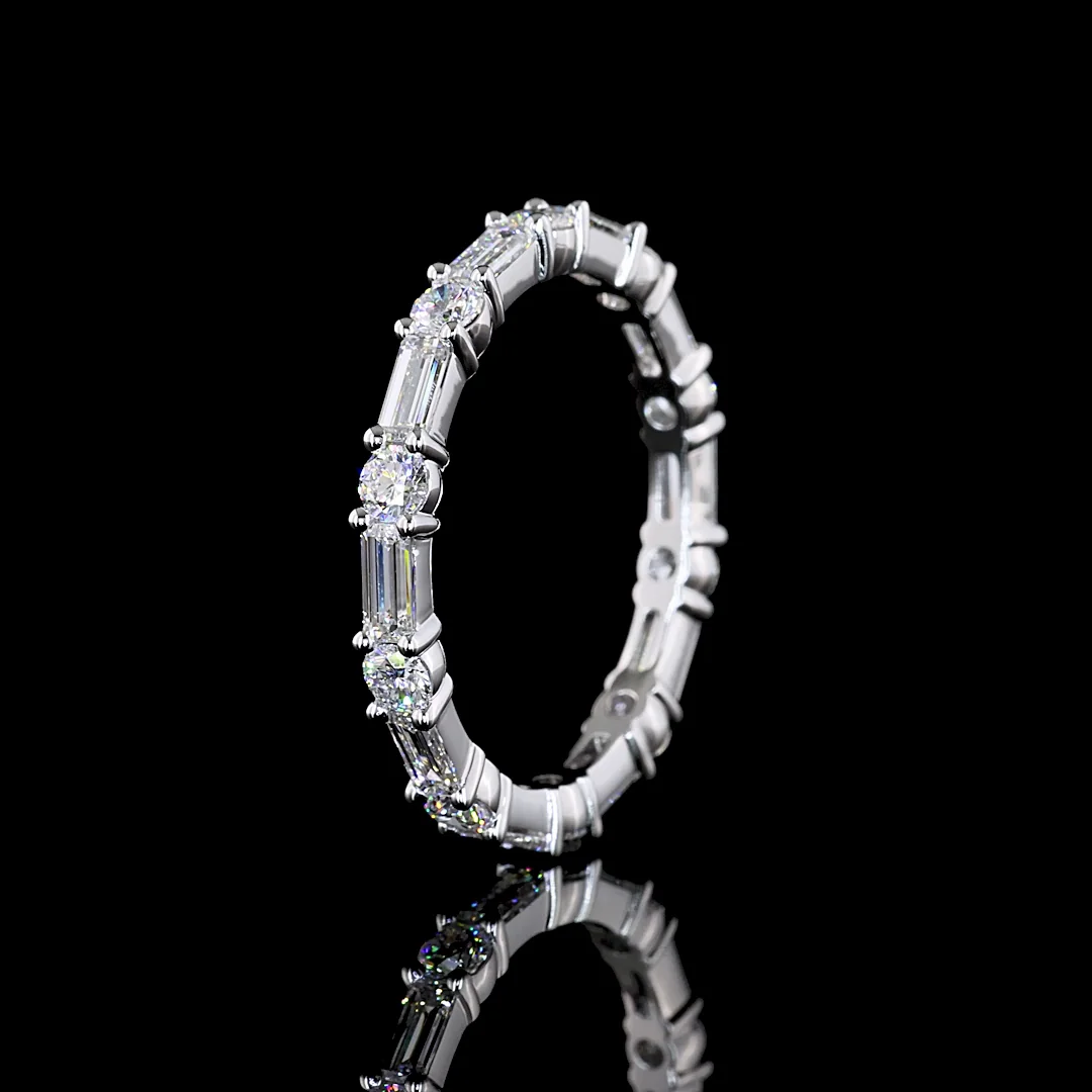 1.95 Cts 14k White Gold Mix Shape Eternity Band Eternity Band - Image 4