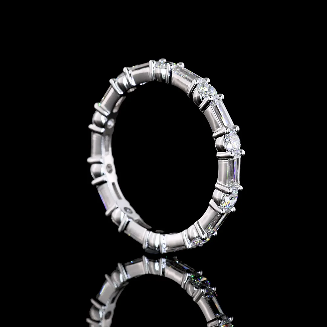 2 Cts 14k White Gold Mix Shape Eternity Band Eternity Band - Image 2