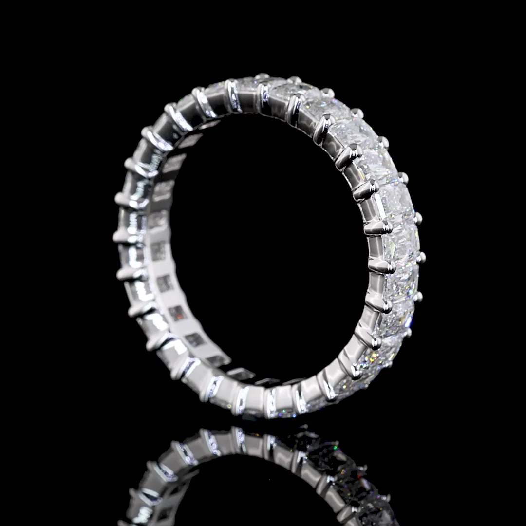 3.39 Cts 14k White Gold Radiant Modified Shape Eternity Band Eternity Band - Image 2