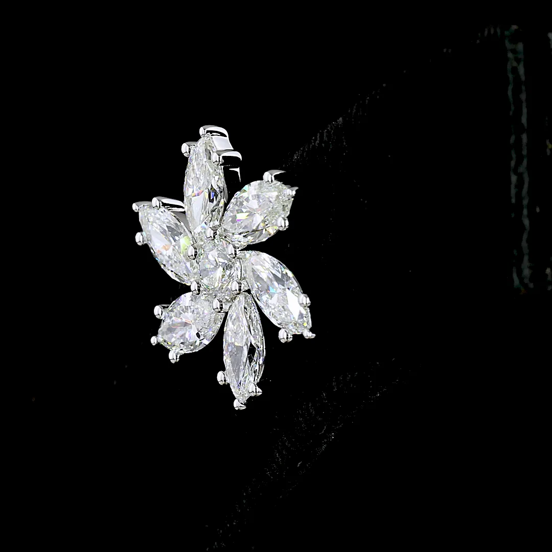 6.13 Cts 14k White Gold Mix Shape Studs Earring - Image 4