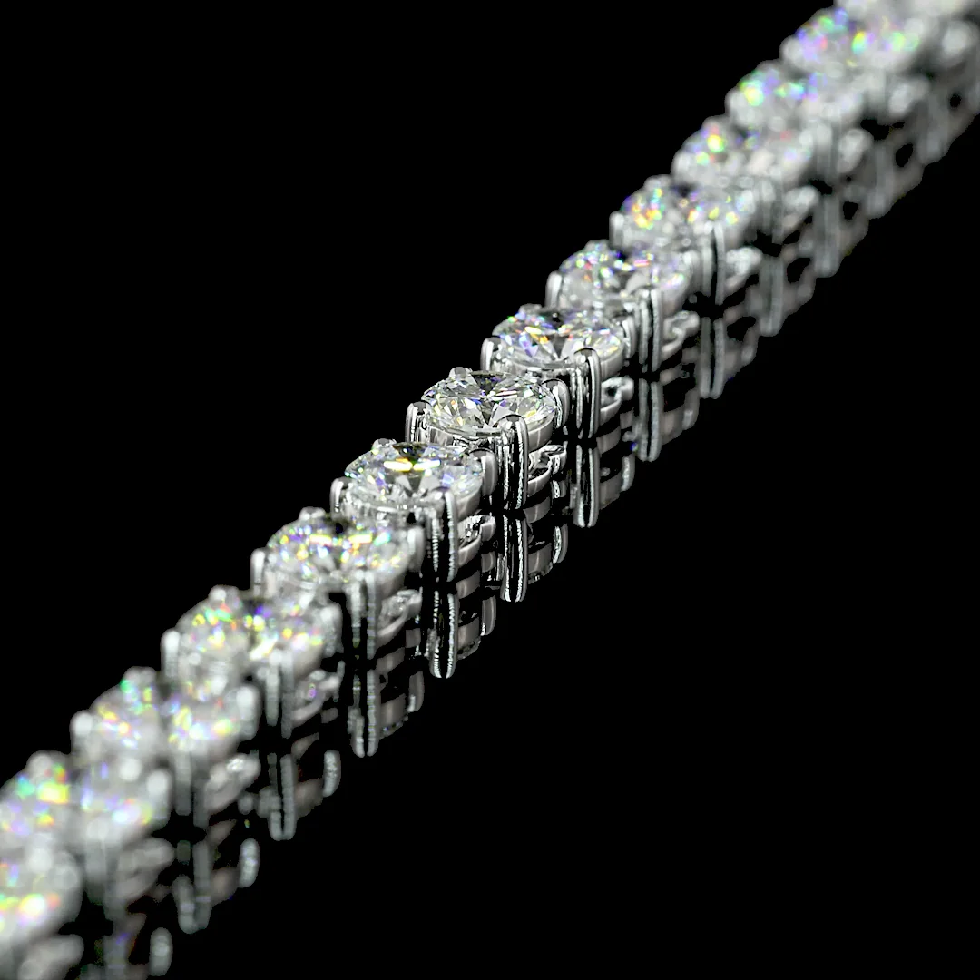 11.75 Cts 14k White Gold Round Shape Lariat Necklace - Image 4