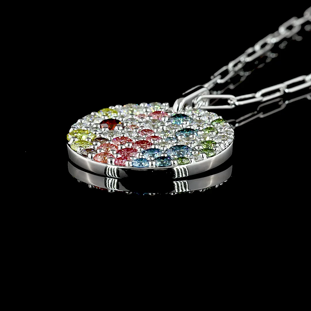 5.22 Cts 14k White Gold Round Shape Pendant Pendant - Image 4