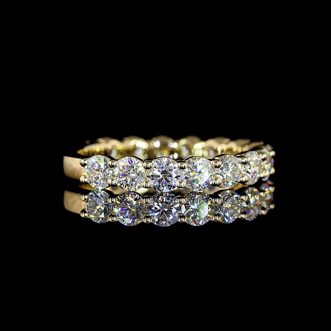 1.53 Cts 14k Yellow Gold Round Shape 3/4 Band Eternity Band - Image 2