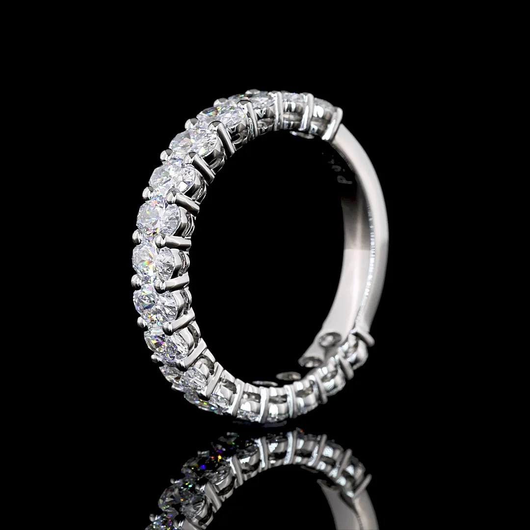 1.85 Cts Platinum Oval Shape 3/4 Band Eternity Band - Image 4