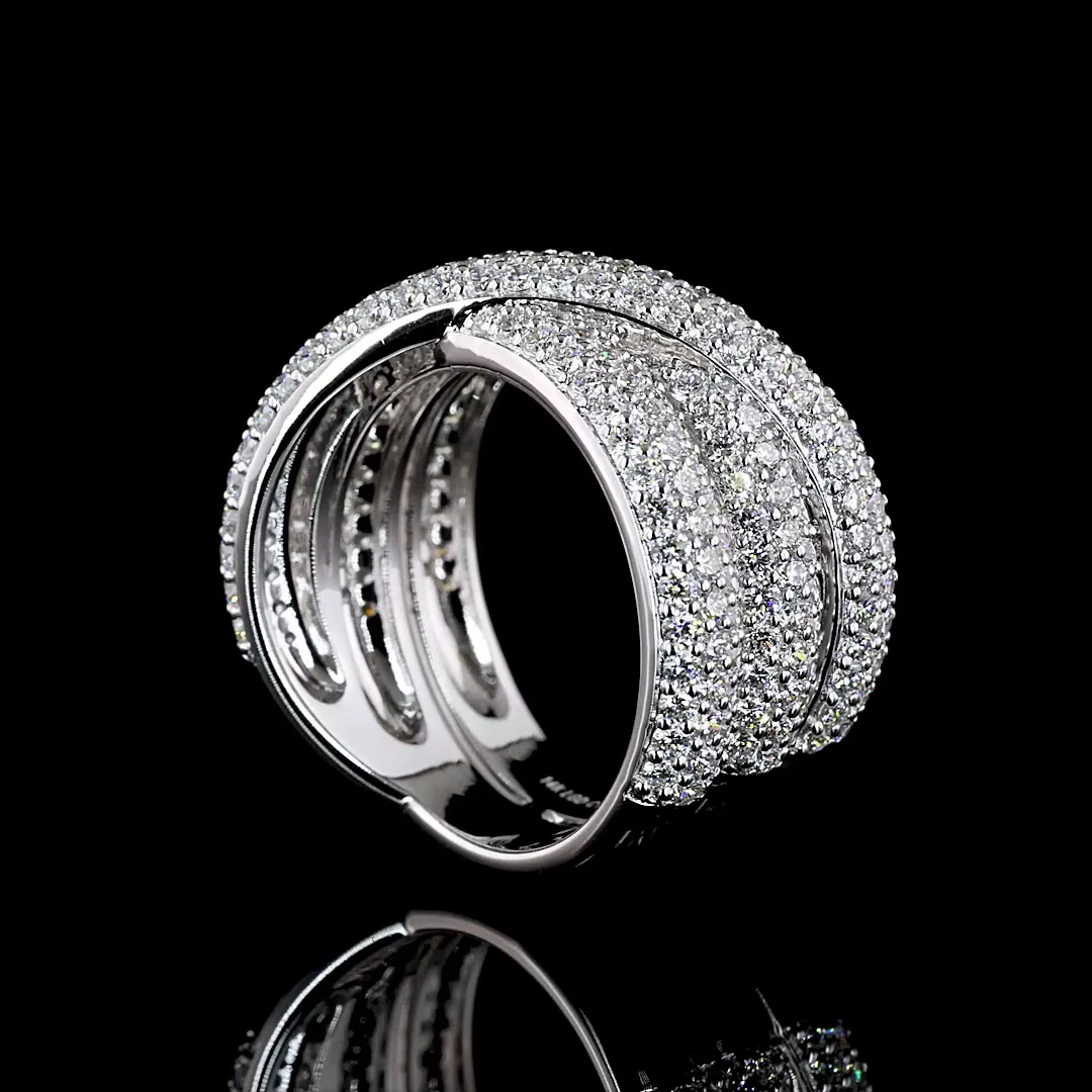 2.52 Cts 14k White Gold Round Shape Special Ring - Image 2