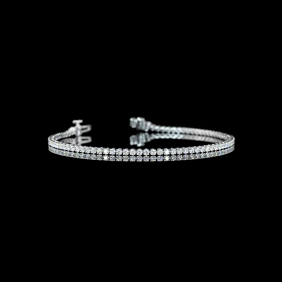 1.85 Cts 14k White Gold Round Shape Tennis Bracelet - Video