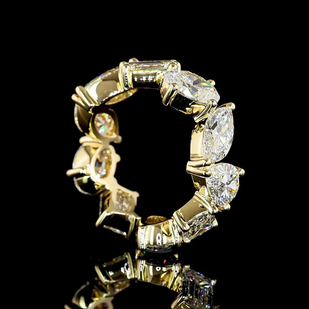 7.03 Cts 14k Yellow Gold Mix Shape Eternity Band Eternity Band - Image 2