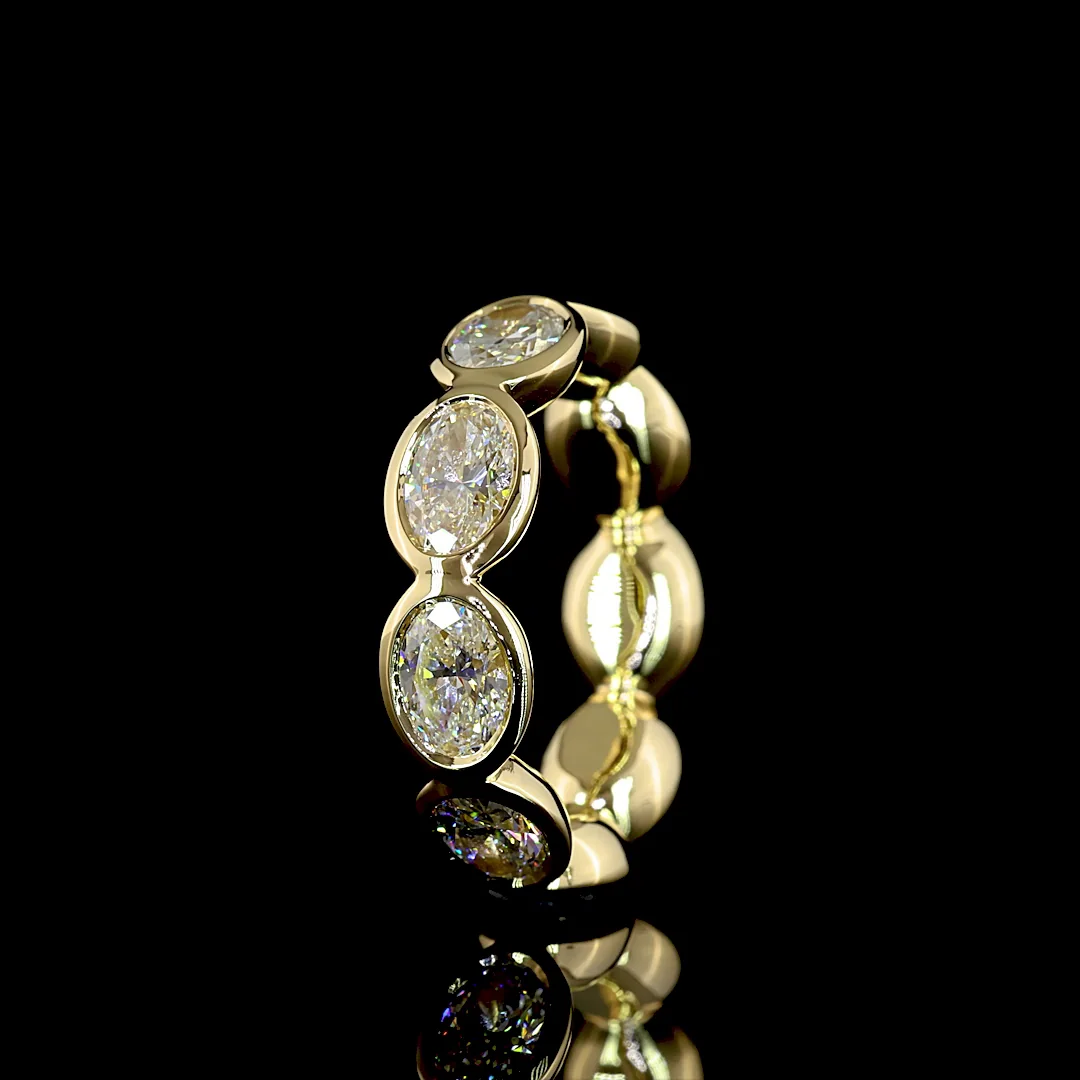 4.69 Cts 14k Yellow Gold Oval Shape Eternity Band Eternity Band - Image 4