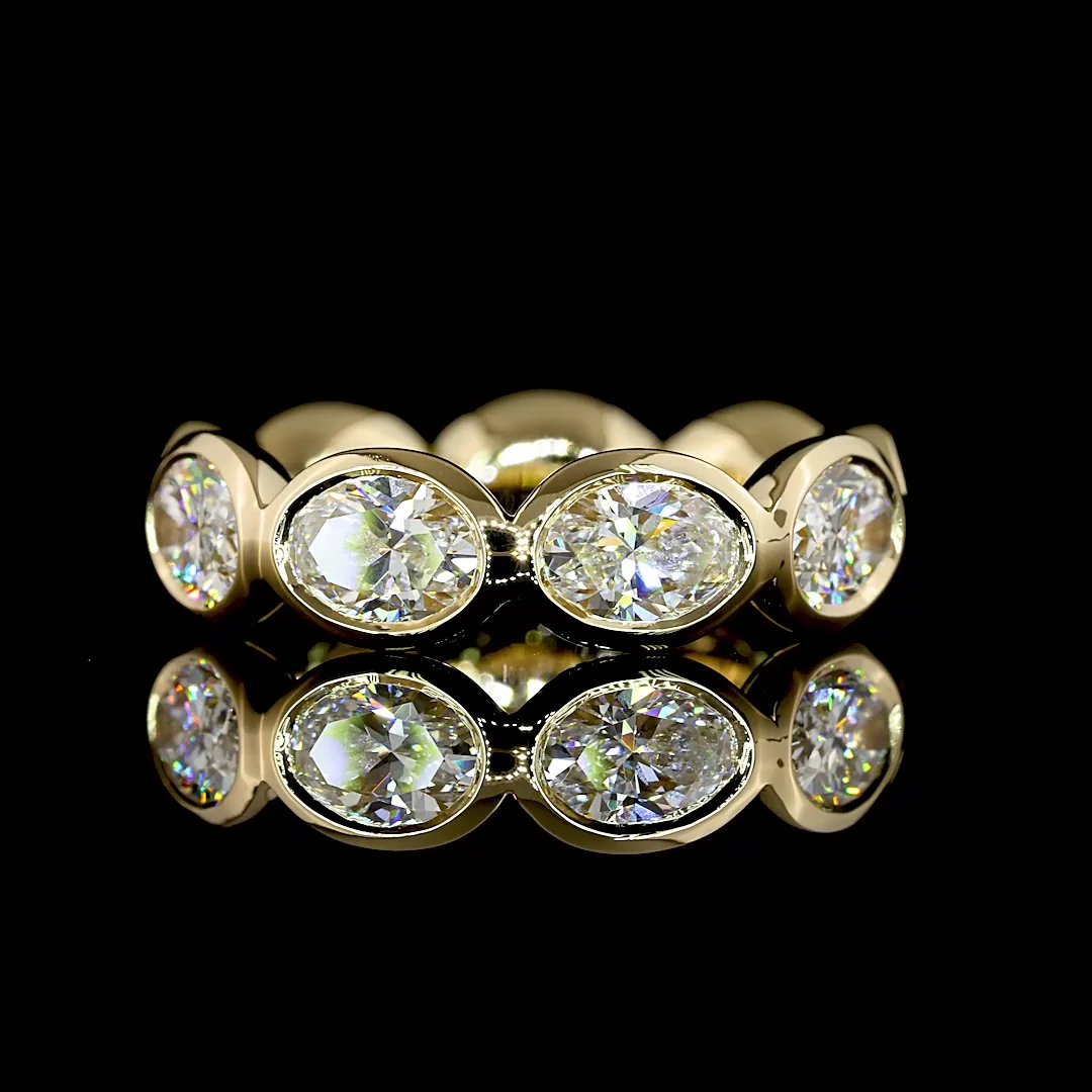 4.69 Cts 14k Yellow Gold Oval Shape Eternity Band Eternity Band - Video