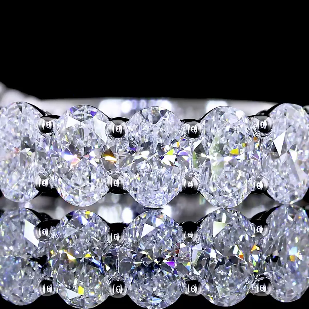 1.91 Cts 14k White Gold Oval Shape 3/4 Band Eternity Band - Image 3