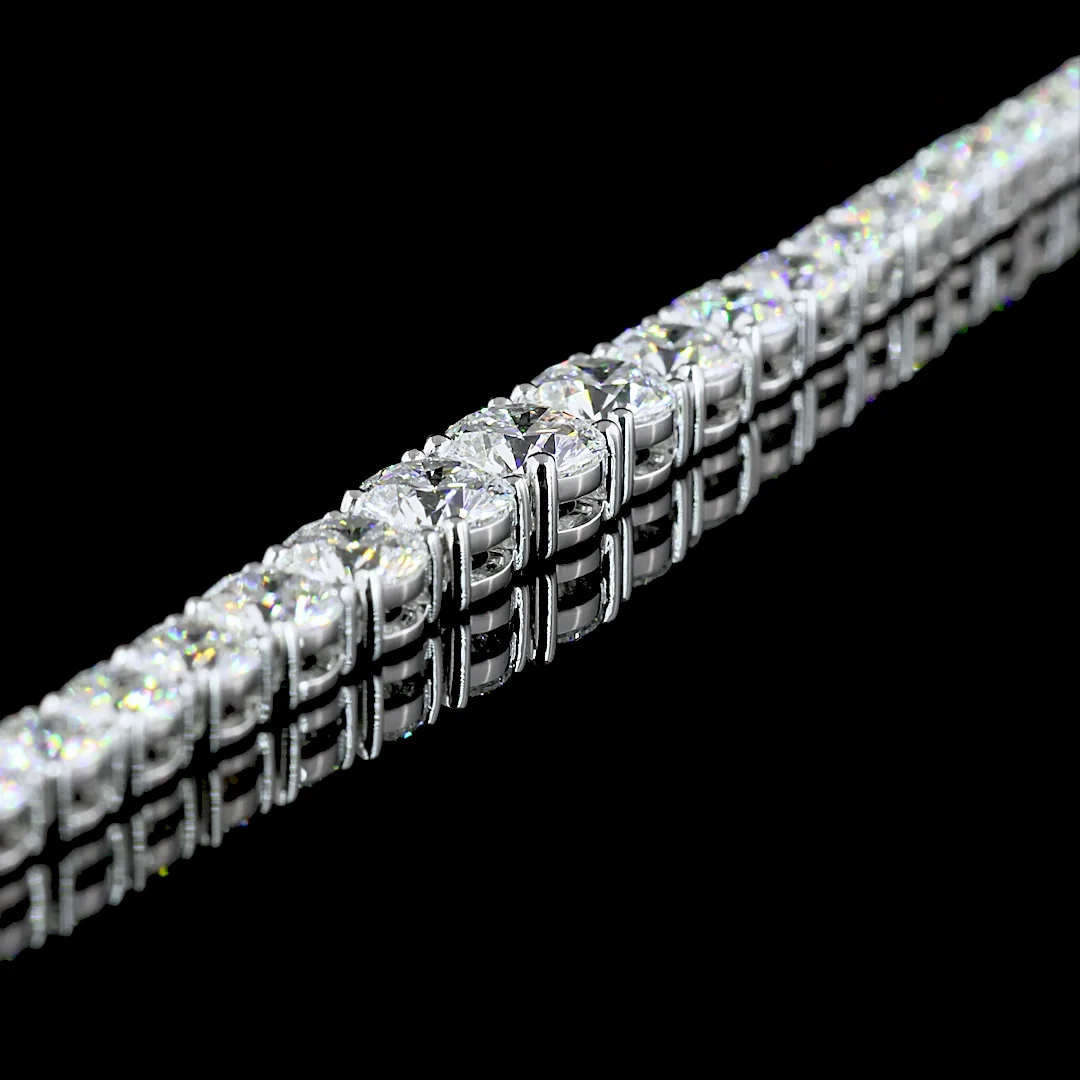 6.95 Cts 14k White Gold Round Shape Riviera Necklace - Image 2