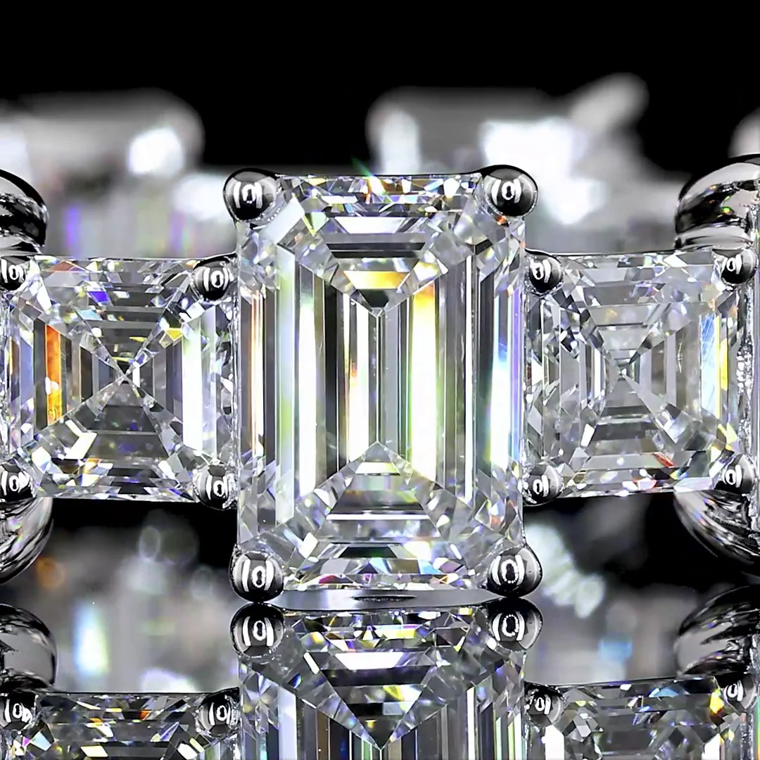 6.33 Cts 14k White Gold Mix Shape Eternity Band Eternity Band - Image 3