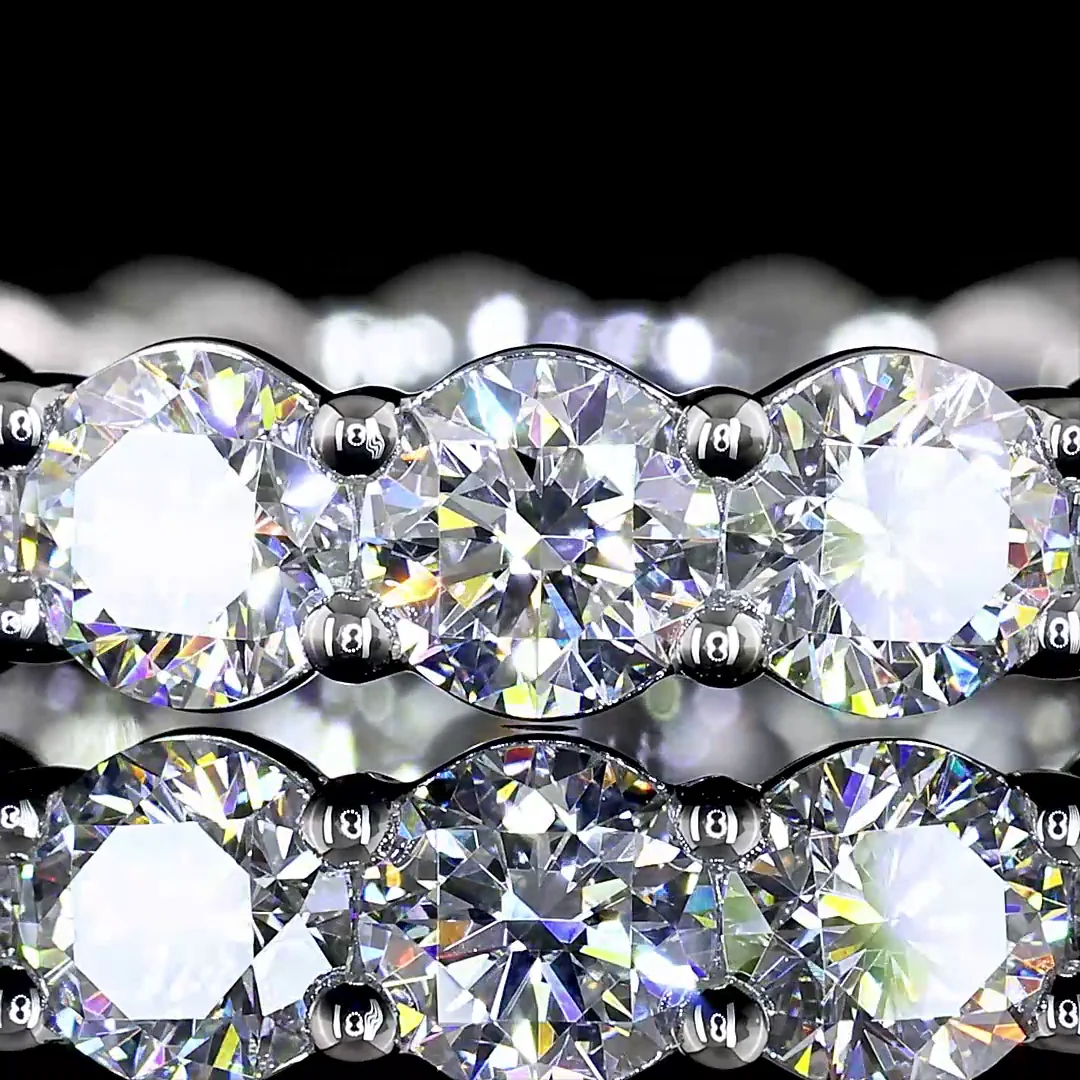 3.03 Cts Platinum Round Shape Eternity Band Eternity Band - Image 3