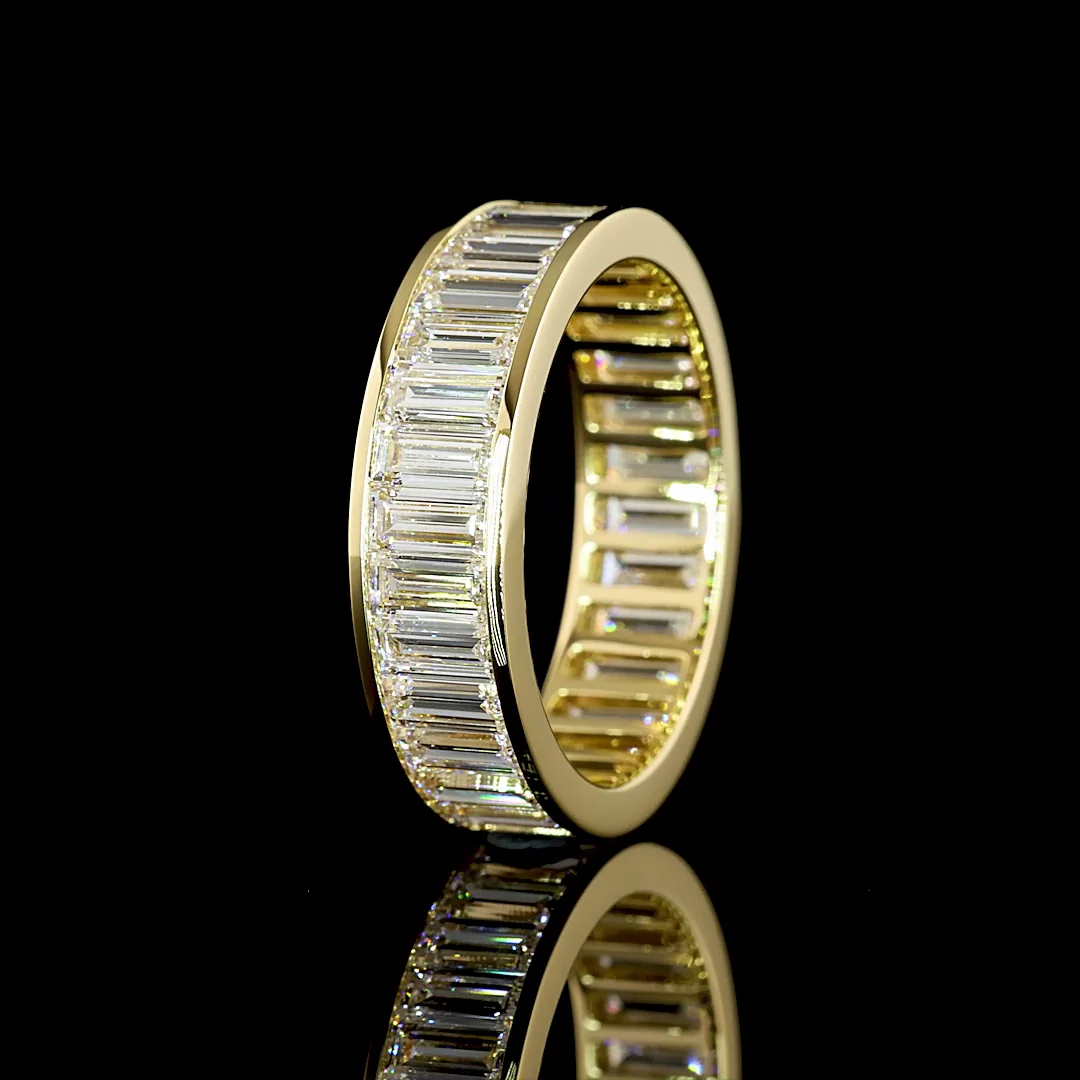 6.36 Cts 14k Yellow Gold Baguette Shape Eternity Band Eternity Band - Image 4
