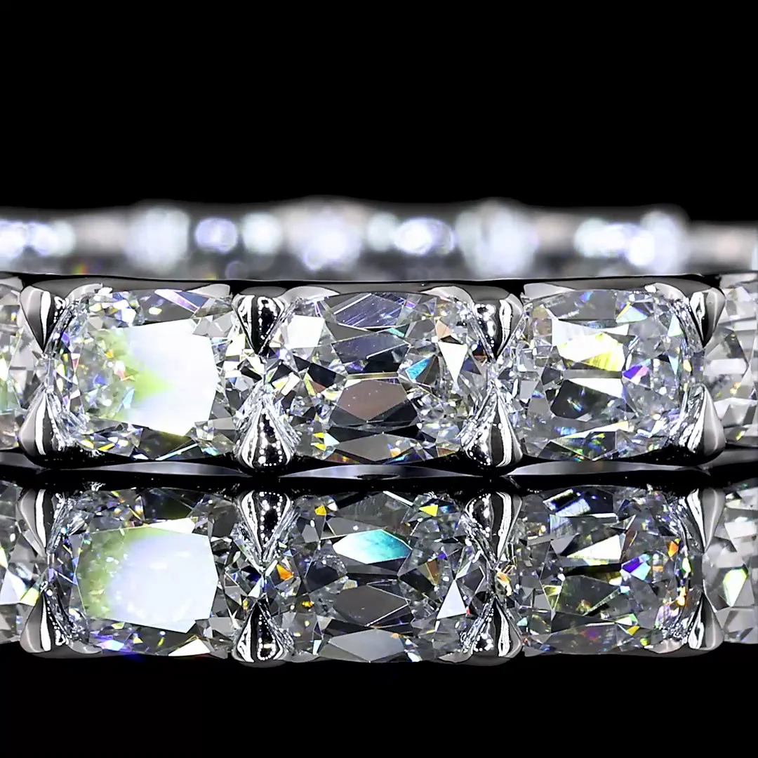 2.48 Cts 14k White Gold Antique Cushion Shape Eternity Band Eternity Band - Image 3