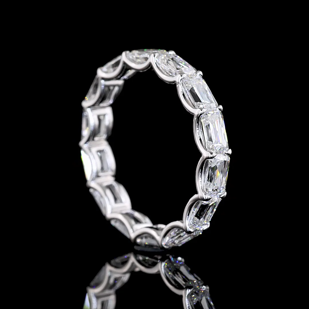 2.75 Cts 14k White Gold Radiant Modified Shape Eternity Band Eternity Band - Image 2