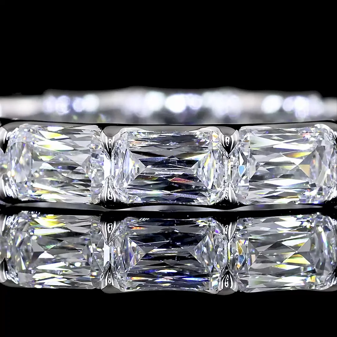 2.75 Cts 14k White Gold Radiant Modified Shape Eternity Band Eternity Band - Image 3