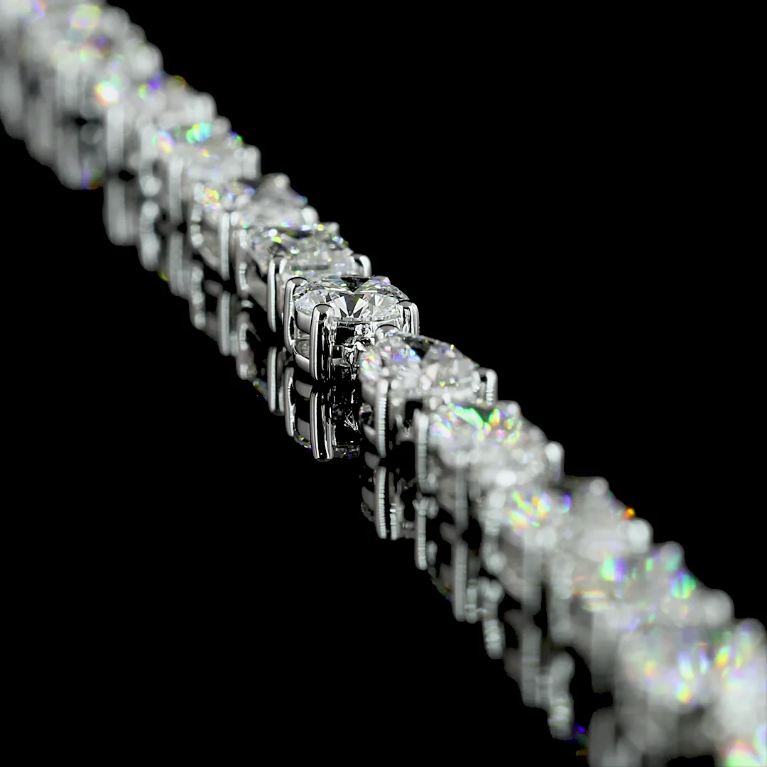 18.44 Cts 14k White Gold Mix Shape Station Necklace - Image 2