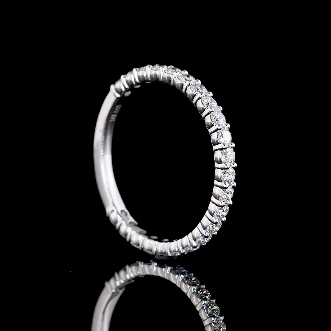0.78 Cts 14k White Gold Round Shape 3/4 Band Eternity Band - Image 2