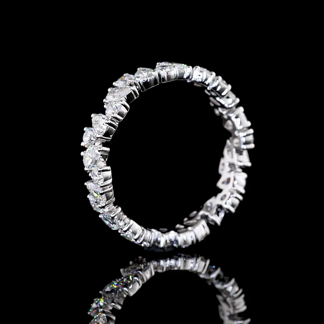 1.88 Cts 14k White Gold Mix Shape Eternity Band Eternity Band - Image 4