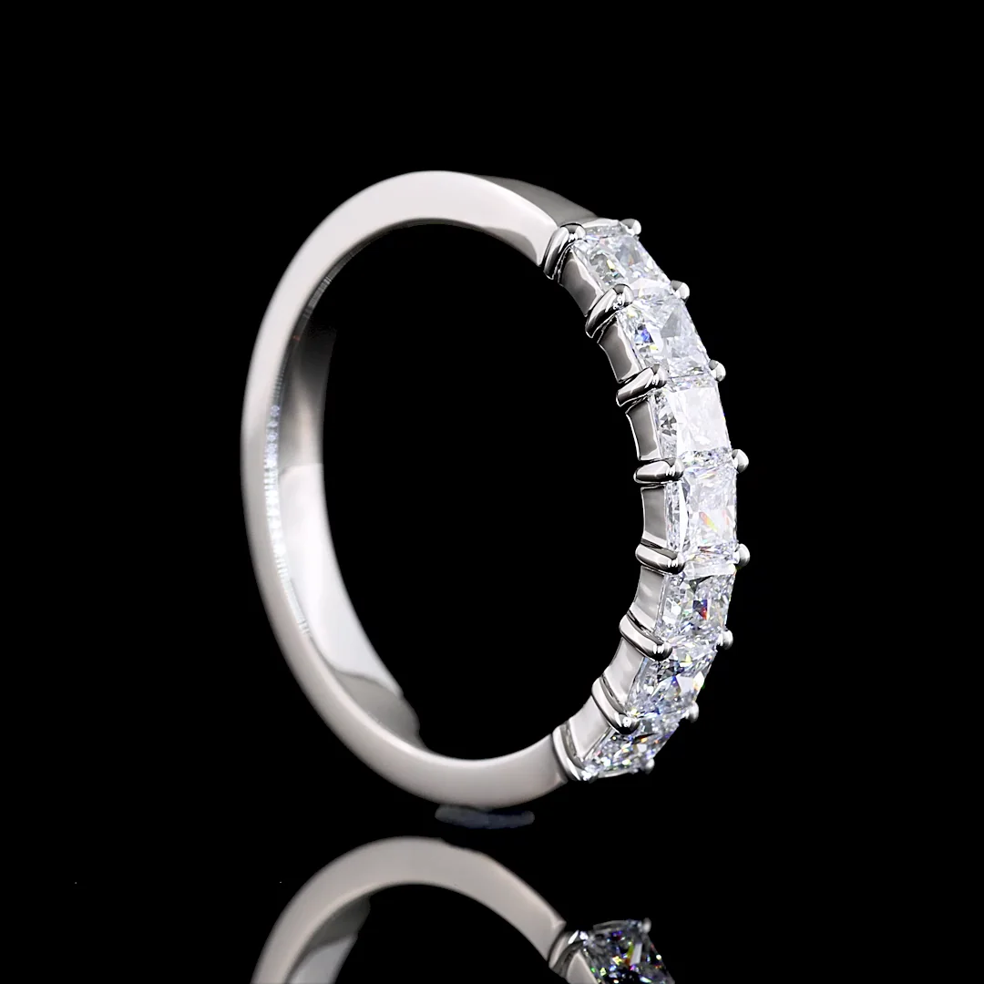 0.99 Cts Platinum Princess Shape 7 Stones Eternity Band - Image 2