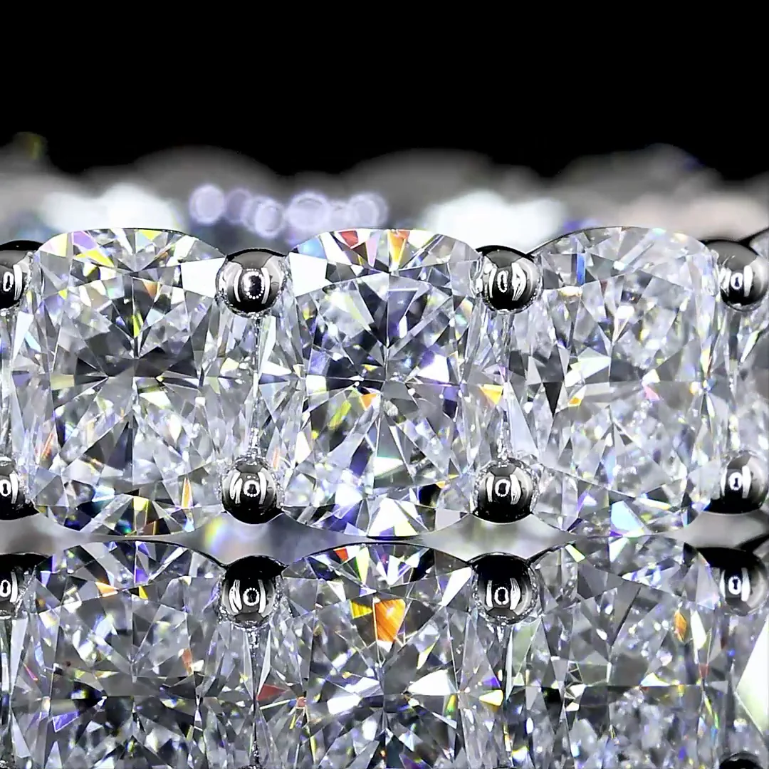 4.46 Cts Platinum Cushion Brilliant Shape Eternity Band Eternity Band - Image 3