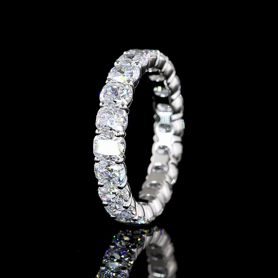 4.46 Cts Platinum Cushion Brilliant Shape Eternity Band Eternity Band - Image 4