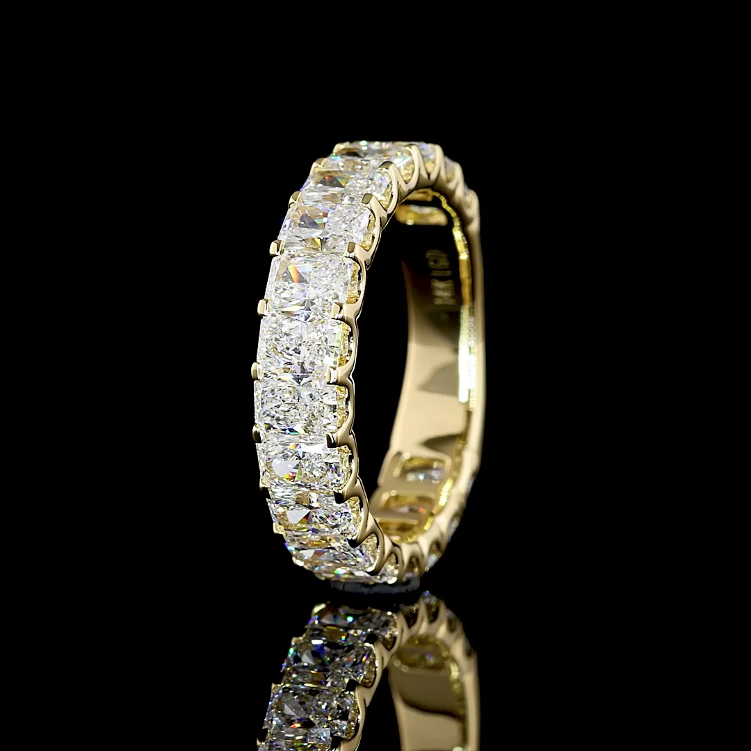 2.7 Cts 14k Yellow Gold Radiant Shape 3/4 Band Eternity Band - Image 4