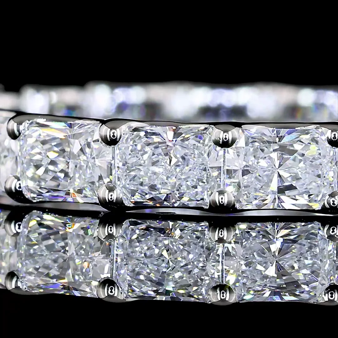 1.84 Cts Platinum Radiant Shape Eternity Band Eternity Band - Image 3