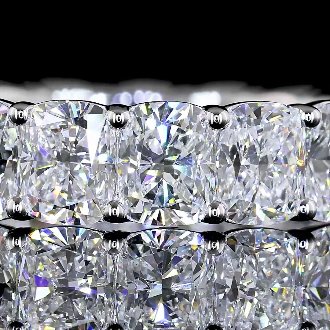 5.28 Cts 14k White Gold Cushion Brilliant Shape Eternity Band Eternity Band - Image 3