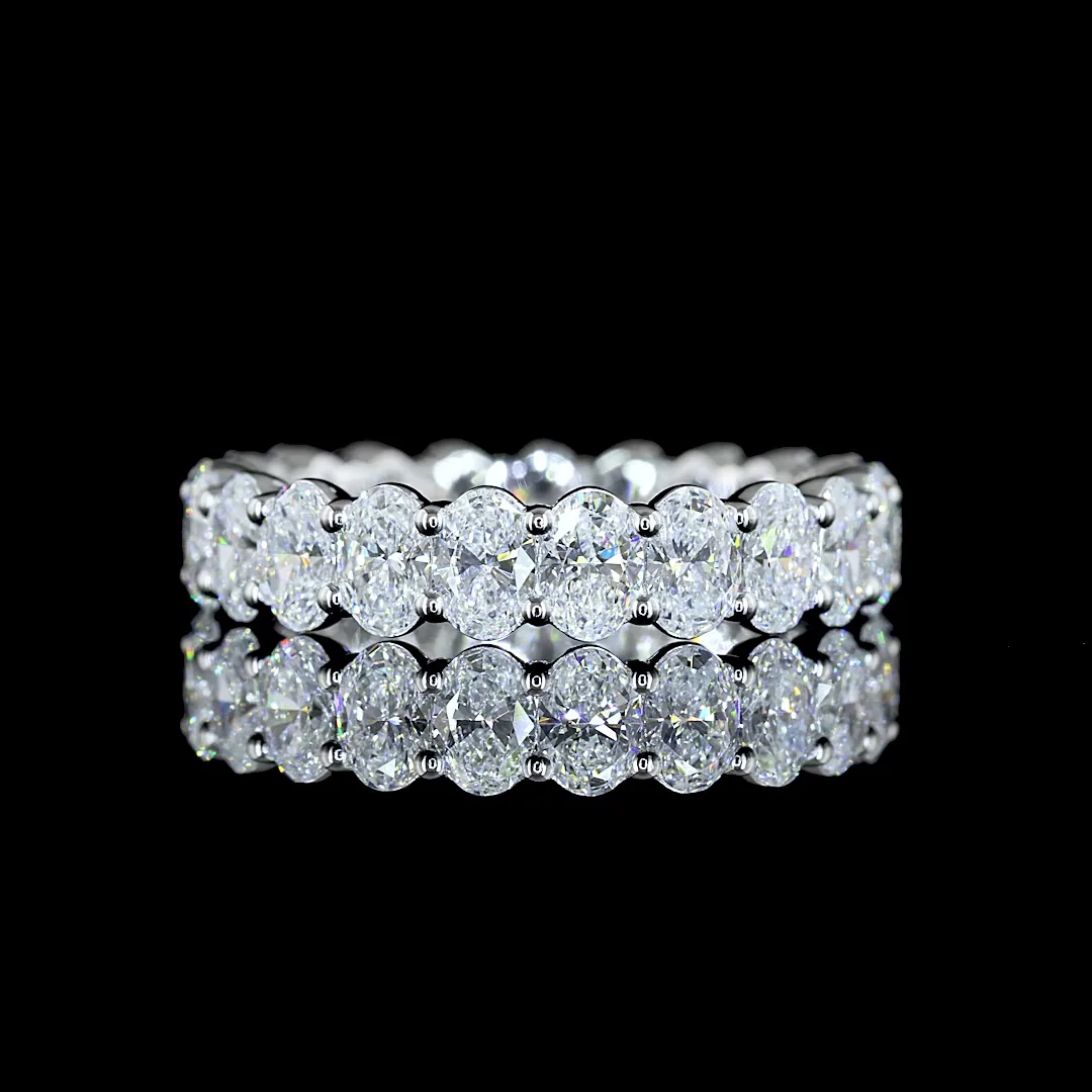 2.71 Cts 14k White Gold Oval Shape Eternity Band Eternity Band - Video