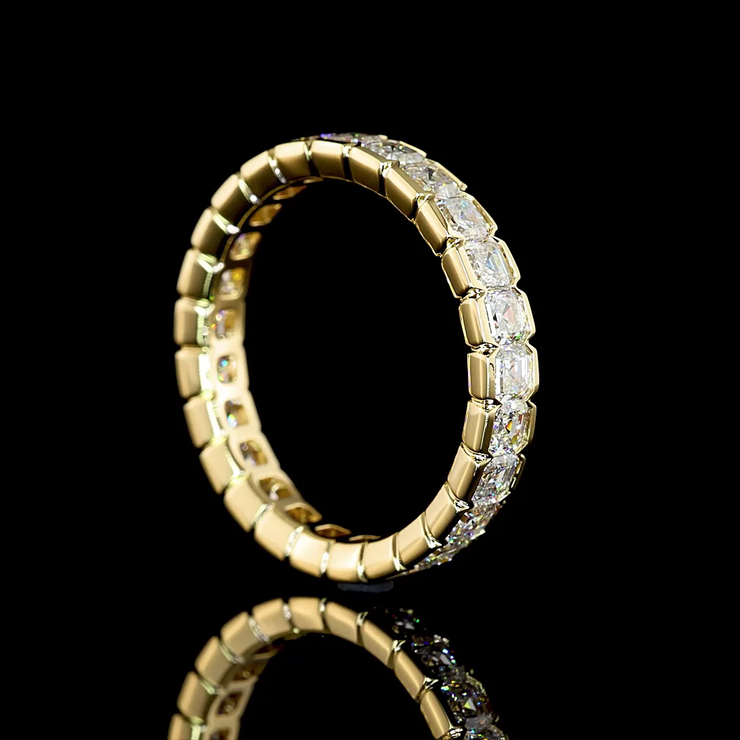 2.45 Cts 14k Yellow Gold Asscher Shape Eternity Band Eternity Band - Image 2
