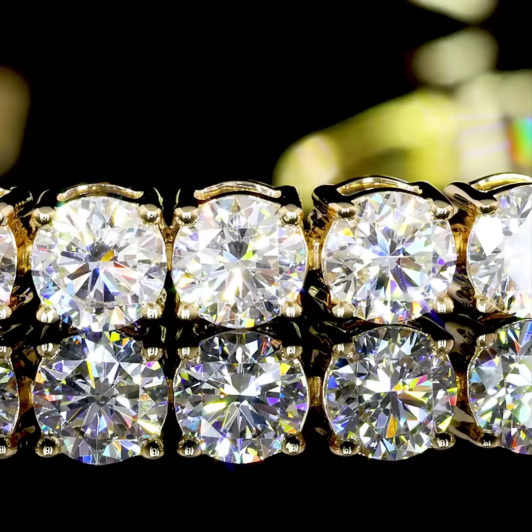 0.43 Cts 14k Yellow Gold Round Shape Tennis Bracelet - Image 3