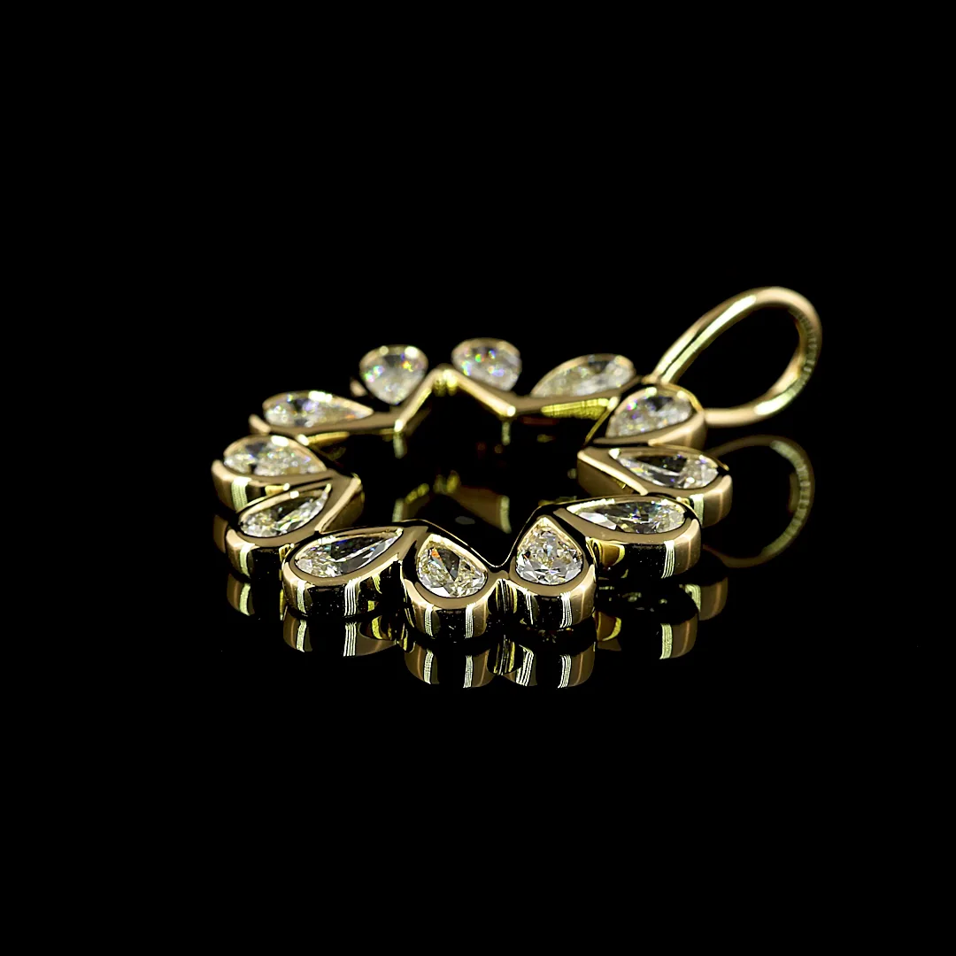 1.26 Cts 14k Yellow Gold Pear Shape Pendant Pendant - Image 2