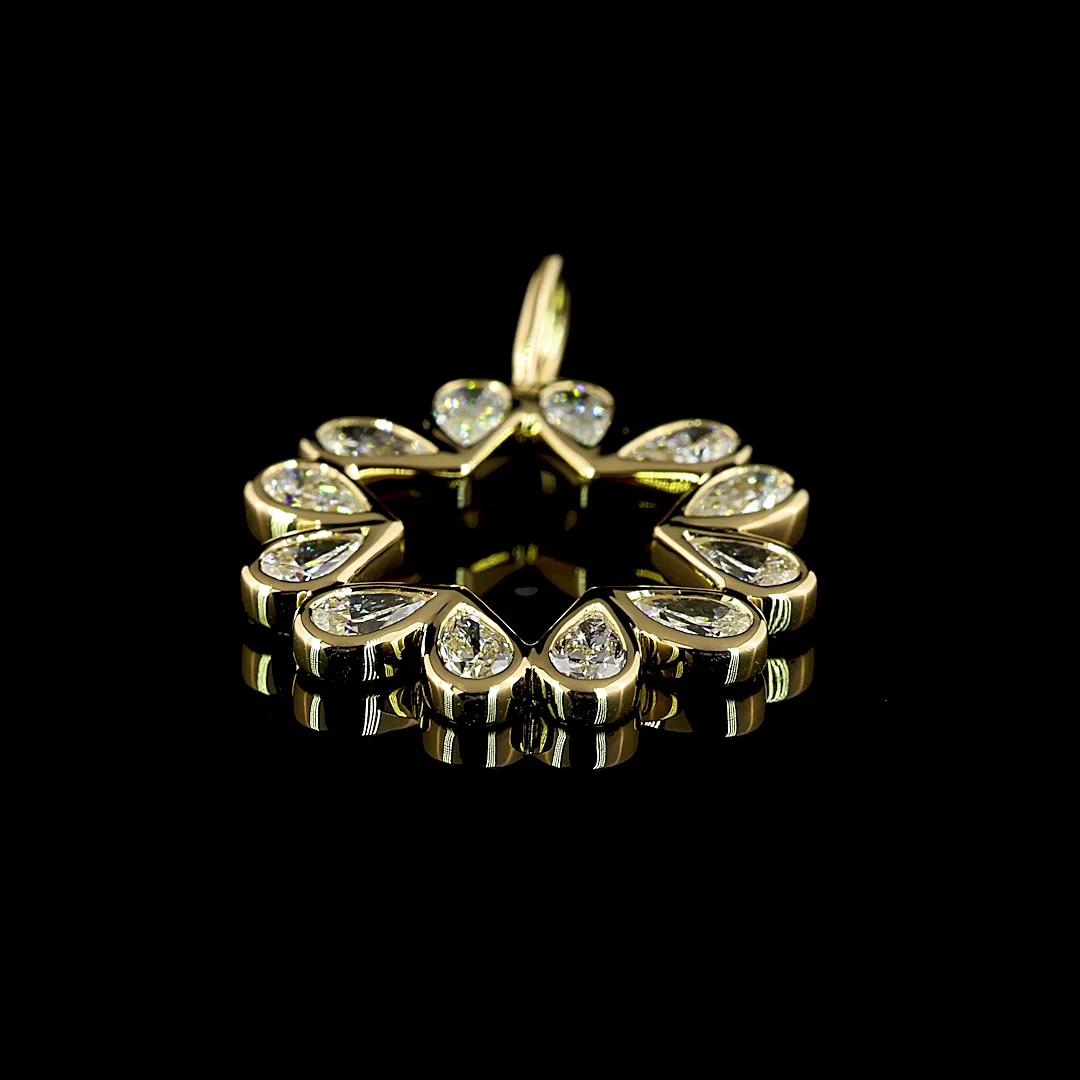 1.26 Cts 14k Yellow Gold Pear Shape Pendant Pendant - Image 3