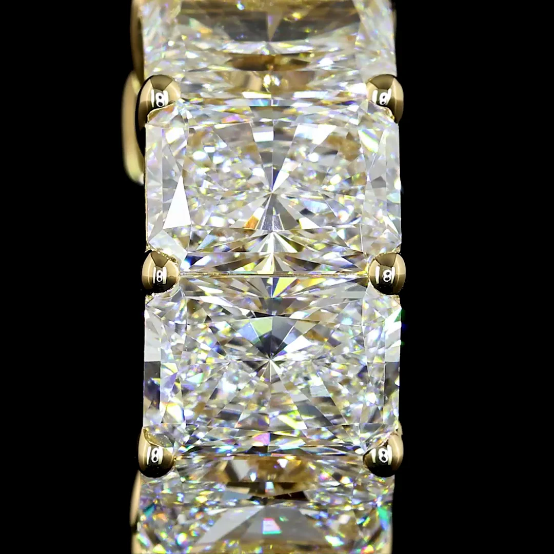 5.83 Cts 14k Yellow Gold Radiant Shape Huggies Earring - Image 2